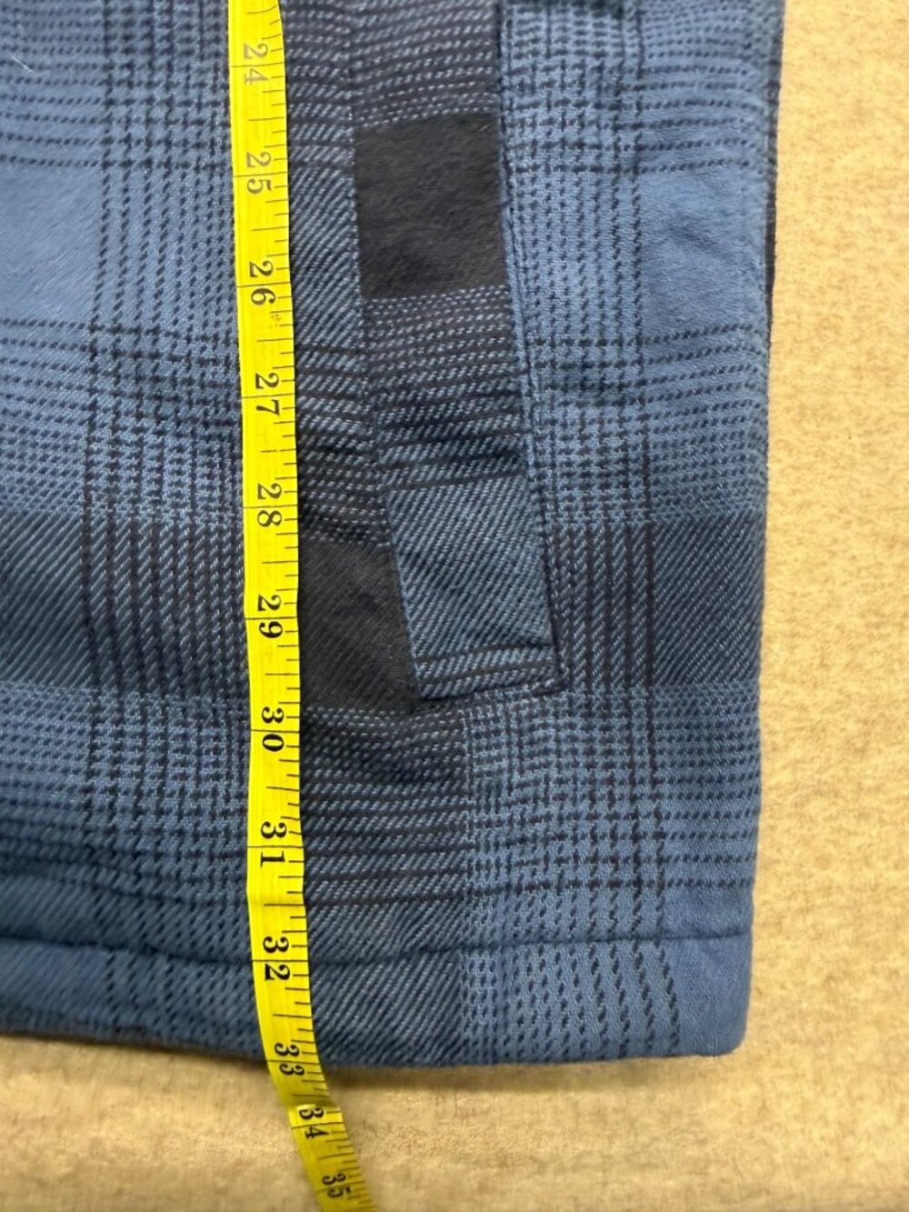 Duluth Trading Co. Blue Flannel Button Down Shirt Jacket/Shacket Large Tall - Picture 8 of 9